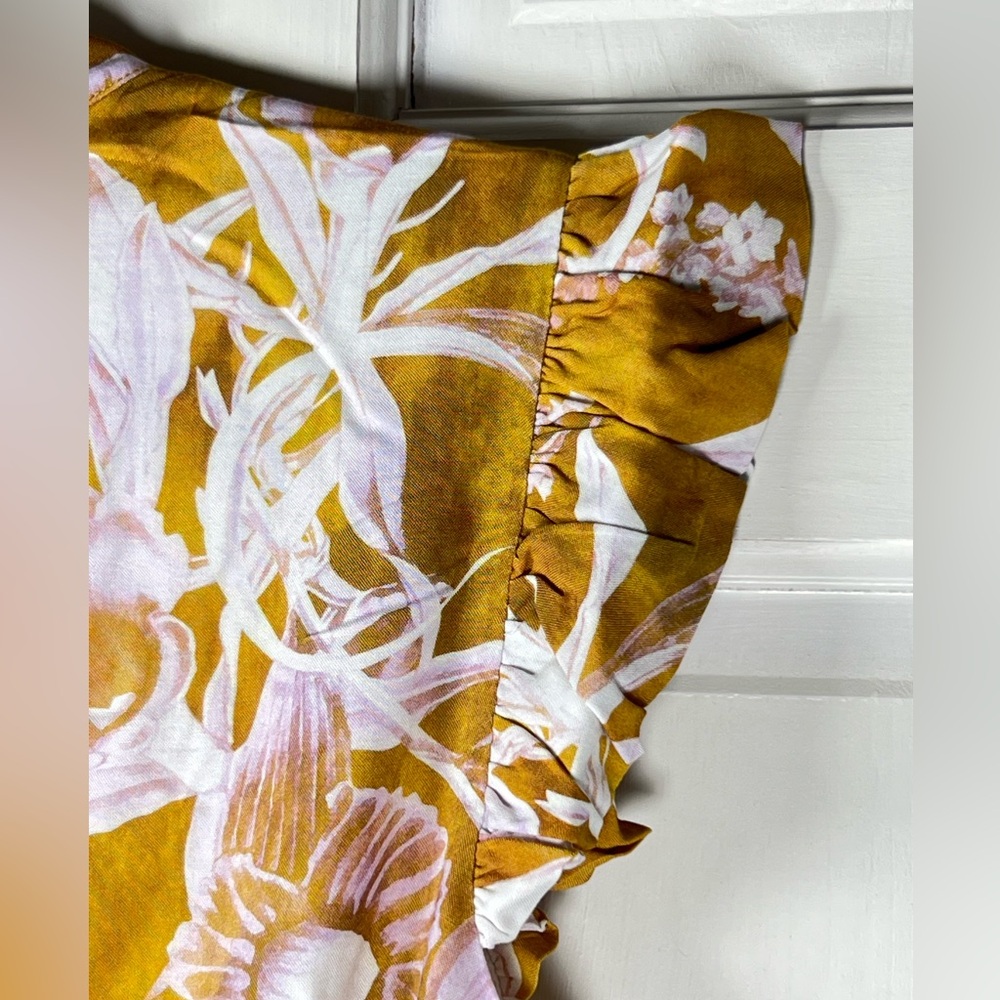 NWT Atelier New York Floral Print Midi Dress in Copper & Pink size 6 - Picture 5 of 11